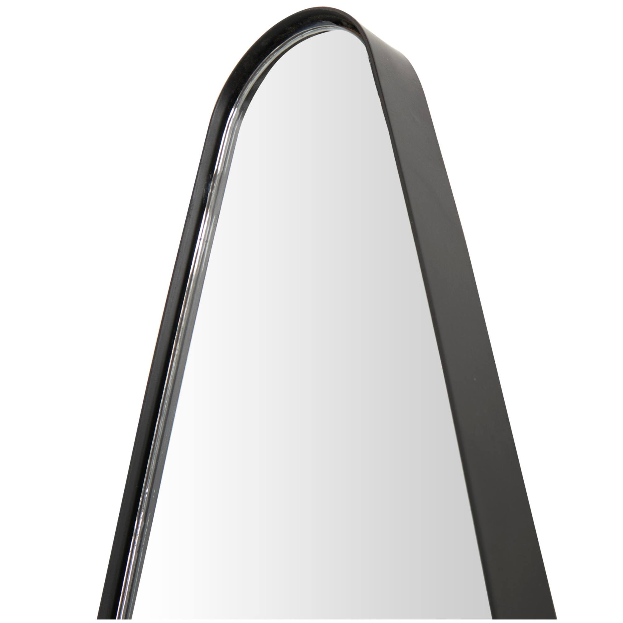 10" x 47" Black Metal Elongated Oval Wall Mirror Set